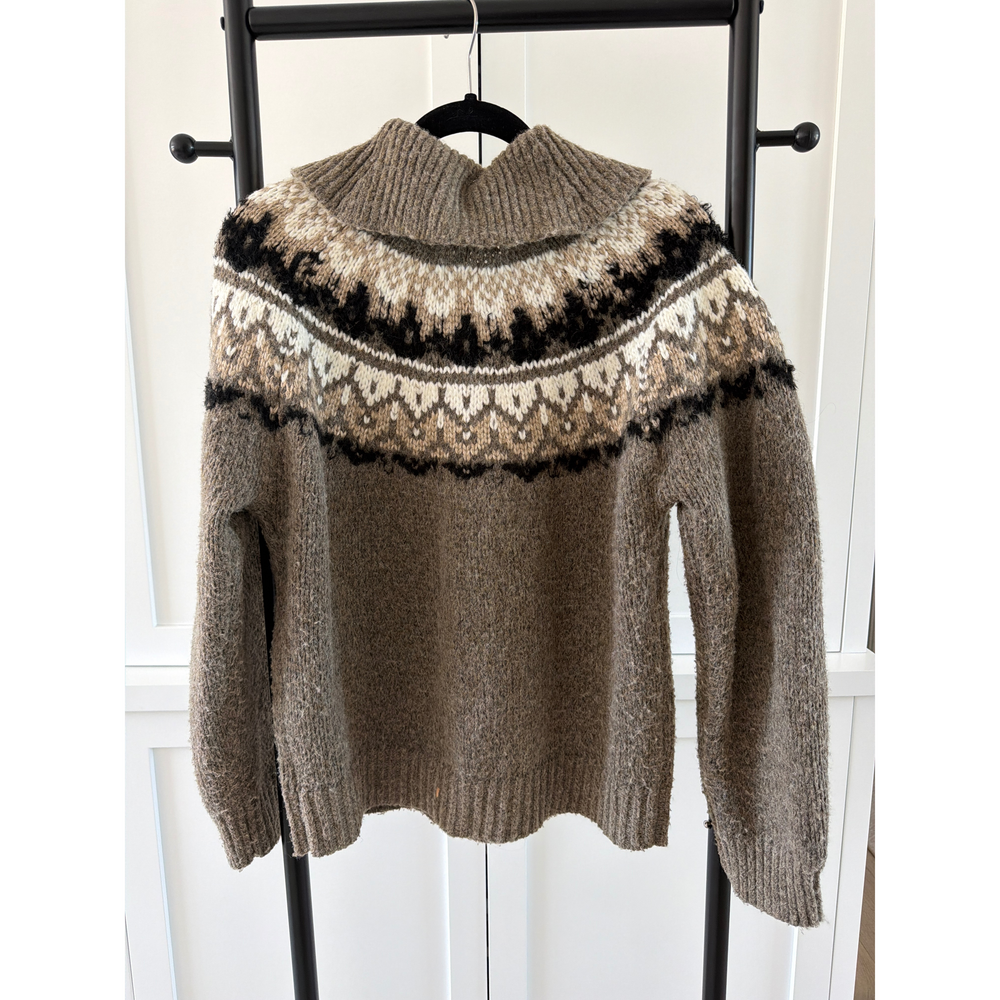 Joe's Womens Joe’s Quarter Zip Sweater in Brown - Picture 2 of 3